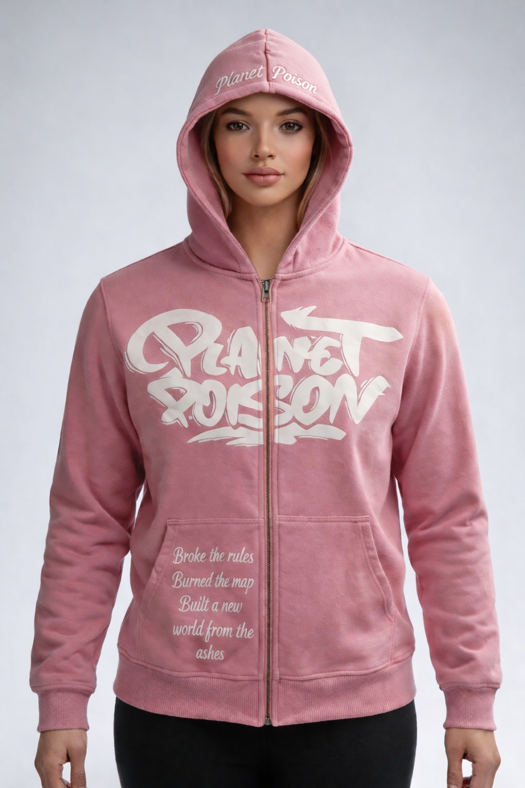 From The Ashes Zip Up - Pink