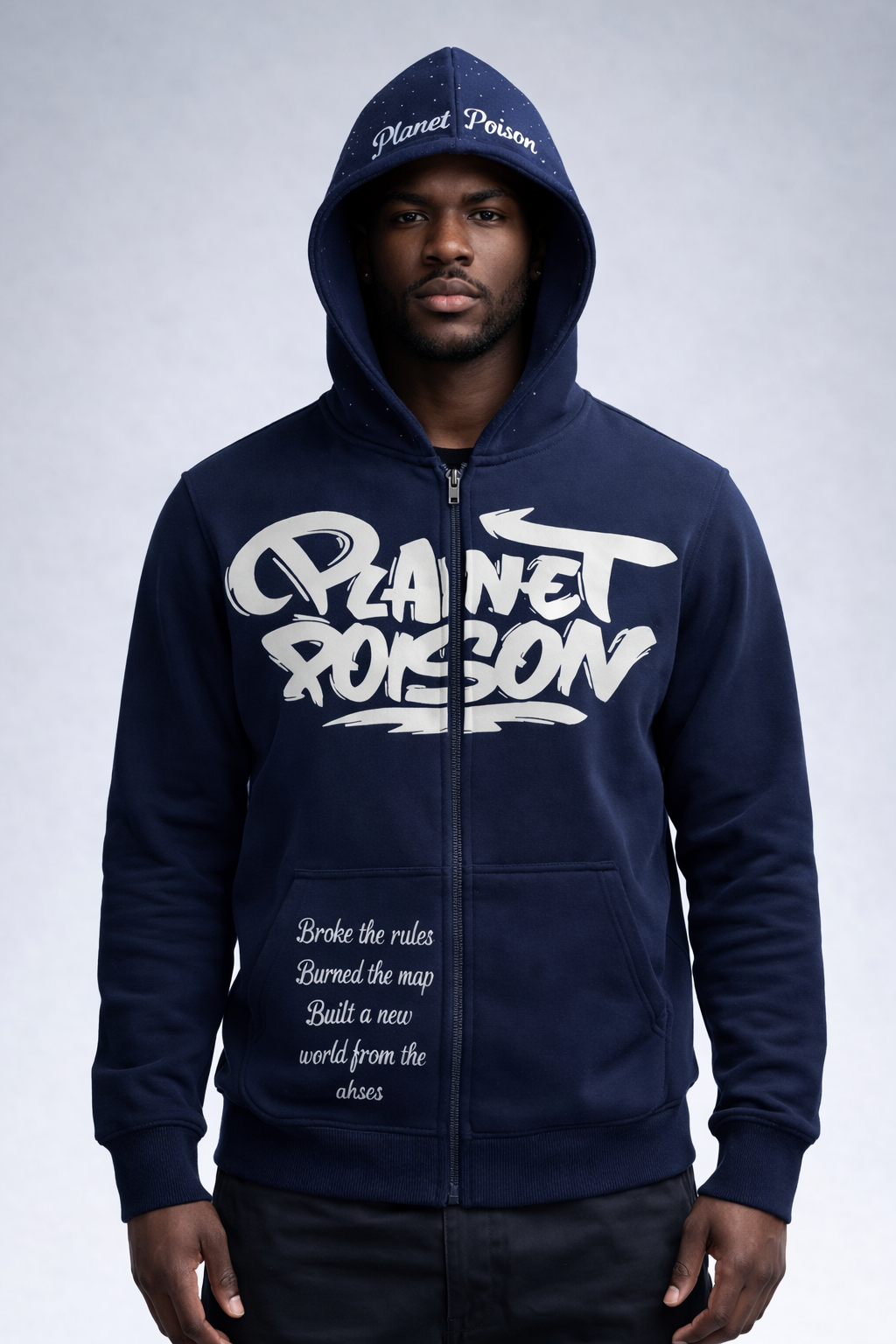 From The Ashes Zip Up - Navy